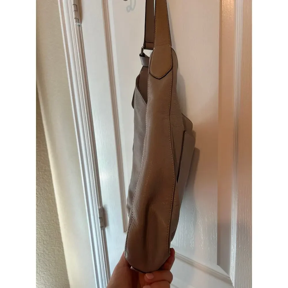 Vince Camuto Genuine Leather Grey Hobo Bag